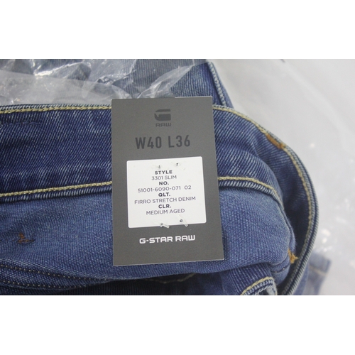 142 - 2 PAIRS G-STAR RAW JEANS (SIZES - W40 L36 & W30 L34 & W31 L32)