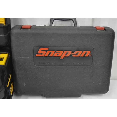 174 - 3 DEWALT TOOL BOXES AND 1 SNAPON TOOL BOX