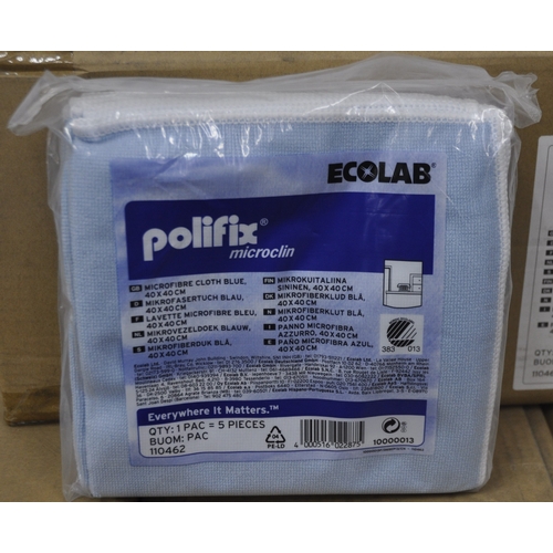 77 - 9 BOXES OF 50 ECOLAB POLIFIX MICROFIBRE CLOTHS