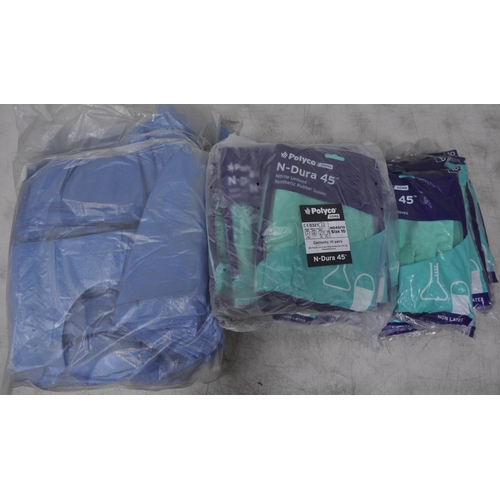 96 - NEW TOWELS, CLOTHING PROTECTORS, DISPOSABLE SKULL CAPS, DISPOSABLE APRONS AND VESTS, ABSORBENT UNDER... 