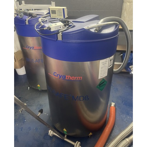 106 - 2 x CRYOTHERM BIOSAFE MD 200 CRYOGENIC CHAMBERS WITH CONTROLS MANUFACTURED DATES 2017 AND 2015