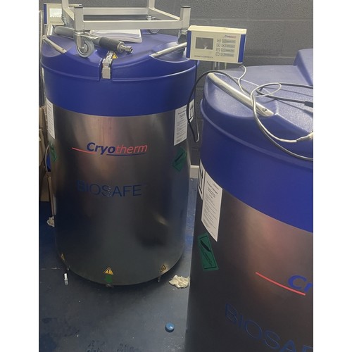 106 - 2 x CRYOTHERM BIOSAFE MD 200 CRYOGENIC CHAMBERS WITH CONTROLS MANUFACTURED DATES 2017 AND 2015