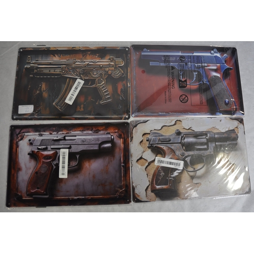 27 - 8 TIN 3D PICTURES OF HANDGUNS