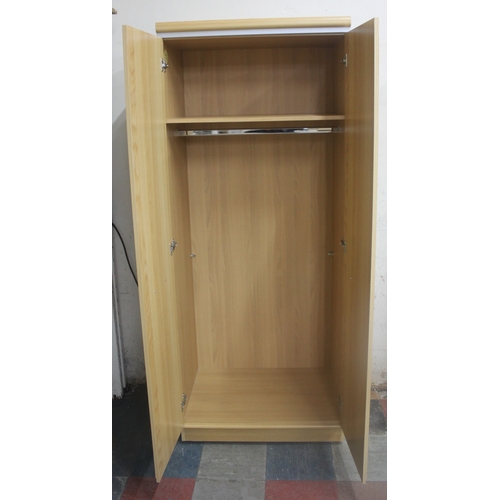 46 - ALSTONS WOODGRAIN DOUBLE DOOR WARDROBE