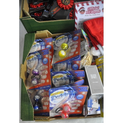 64 - 2 BOXES NEW STOCK INCLUDING SMART BRACELETS, TWIRLEZ FINGER FIDGETS, 