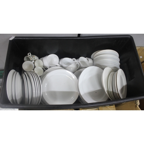 86 - LARGE QUANTITY OF CATERING WHITE CHINA