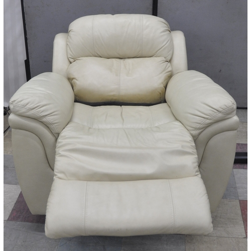 72 - CREAM ELECTRIC RECLINER SOFA AND 4 RECLINER CHAIRS