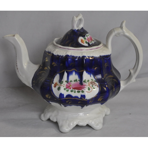 74 - PORCELAIN INCLUDING GAUDY WELSH STYLE TEA POT