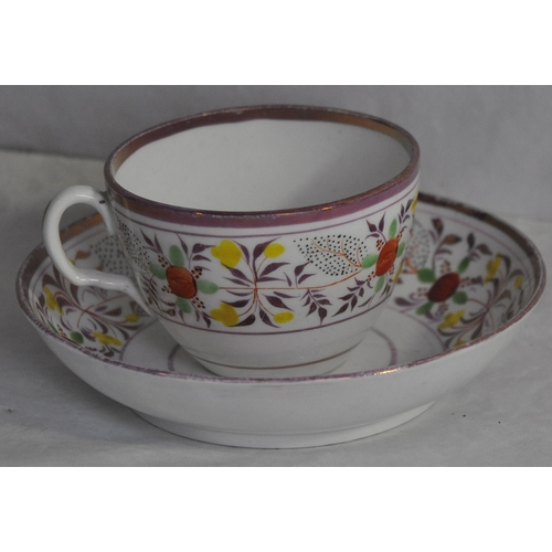 74 - PORCELAIN INCLUDING GAUDY WELSH STYLE TEA POT