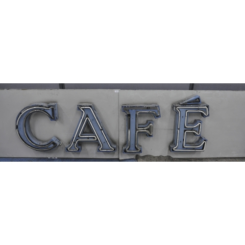 103 - LARGE NEON 'CAFE ROYALE' SIGN. COMES IN 4 SECTIONS.  THIS ITEM WAS IN STORAGE AND HAS OLD ELECTRIC W... 