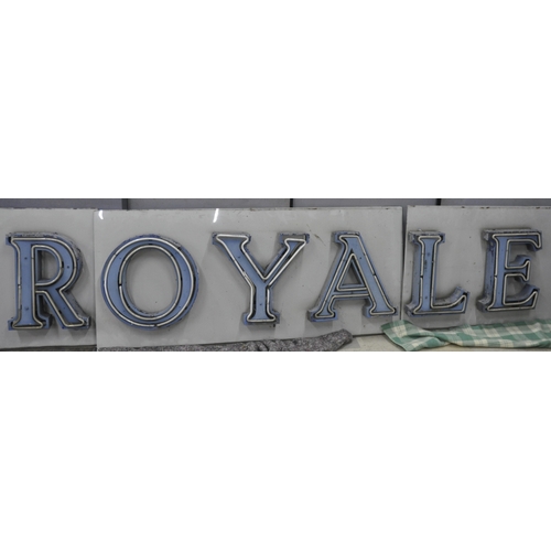 103 - LARGE NEON 'CAFE ROYALE' SIGN. COMES IN 4 SECTIONS.  THIS ITEM WAS IN STORAGE AND HAS OLD ELECTRIC W... 