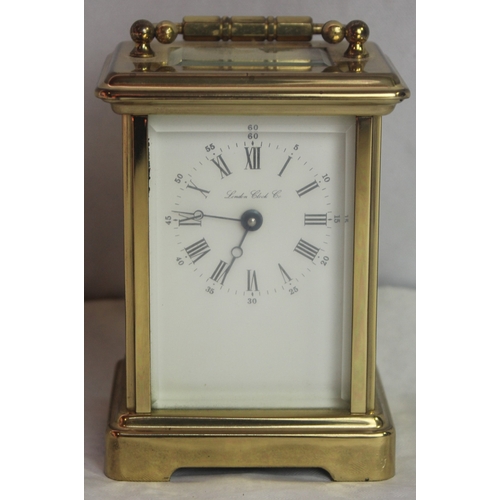 184 - LONDON CLOCK COMPANY CARRIAGE CLOCK AND QUARTZ CARRIAGE CLOCK