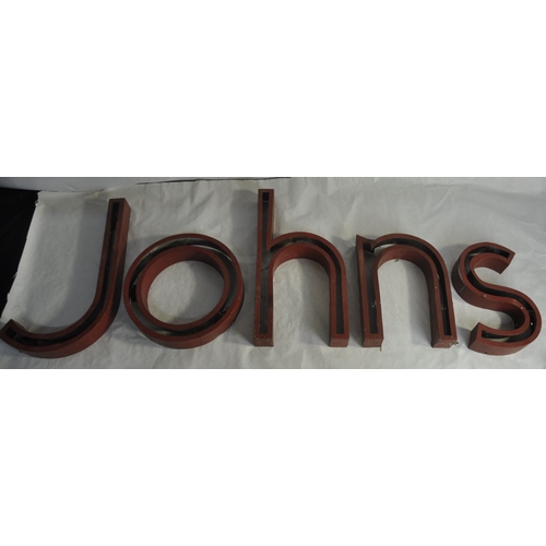 135 - METAL 'JOHNS' SIGN