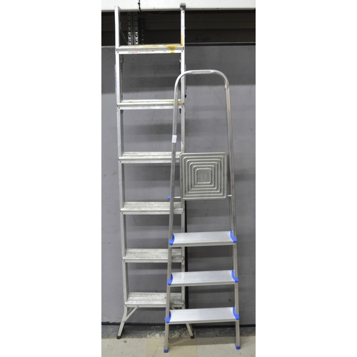 106 - 3 WAY LADDER & ALUMINIUM STEP LADDER