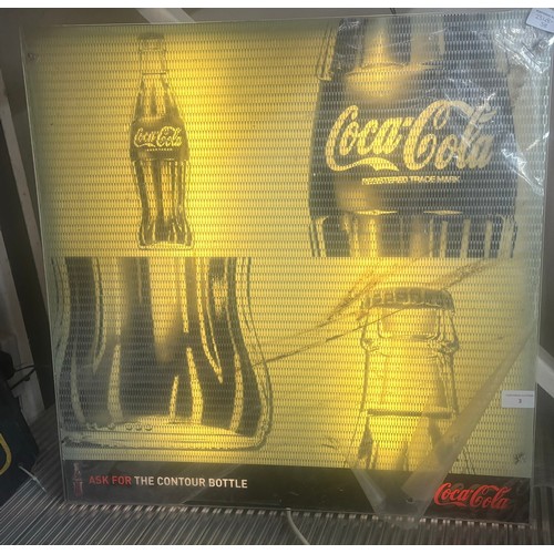 3 - LIGHT UP COCA COLA SIGN.  60CM X 60CM