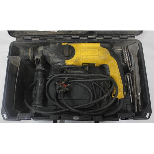 22 - DEWALT D25113 240V SDS HAMMER DRILL WITH DRILL AND CHISEL BITS IN CASE