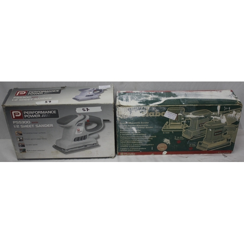 24 - PERFORMANCE POWER SHEET SANDER, METABO ORBITAL SANDER, BOSCH GDA28OE DETAIL SANDER