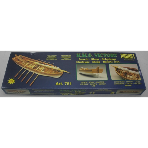 33 - 4 MODEL BOAT KITS - VANGUARD MODELS RANGER, RANART RC MOTOR BOAT OF VENICE, PANART HMS VICTORY SLOOP... 