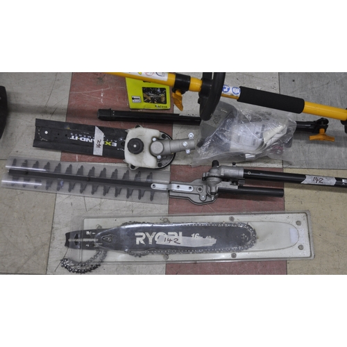 41 - RYOBI PETROL MULTI TOOL WITH ATTACHMENTS (PETROL ITEMS SOLD AS SEEN)