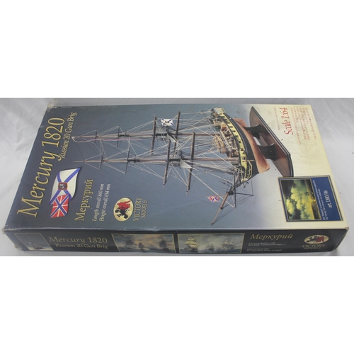 43 - 2 MODEL BOAT KITS - JOTIKA HM BOMB VESSEL GRANADO 1756 AND VICTORY MODELS MERCURY 1820 RUSSIAN 20 GU... 