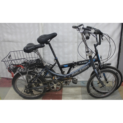 74 - 2 FOLDING BIKES - CLASSIC SAKER VENTURE SERIES 7 SPEED & RALEIGH EVO 7 SPEED  (B12, B17)