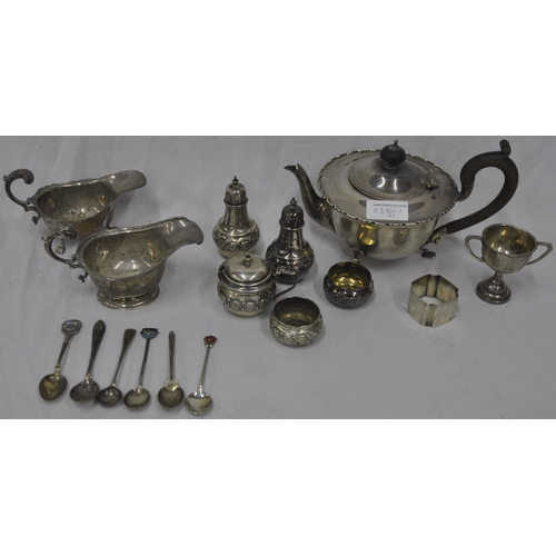 85 - MISCELLANEOUS HALLMARKED SILVER ITEMS 820g GROSS WEIGHT