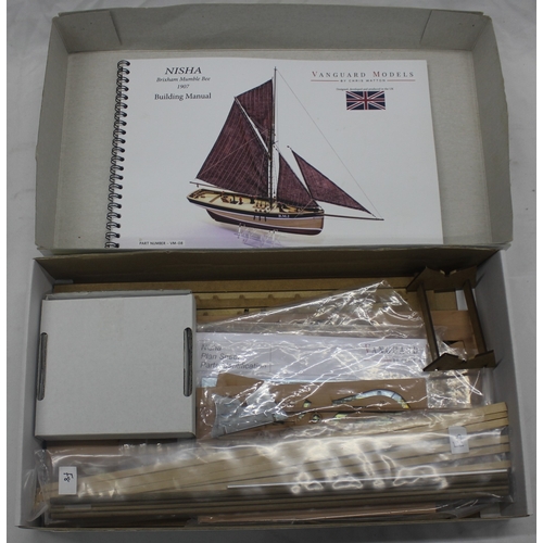 104 - 5 MODEL BOAT KITS - 3 VANGUARD MODELS 