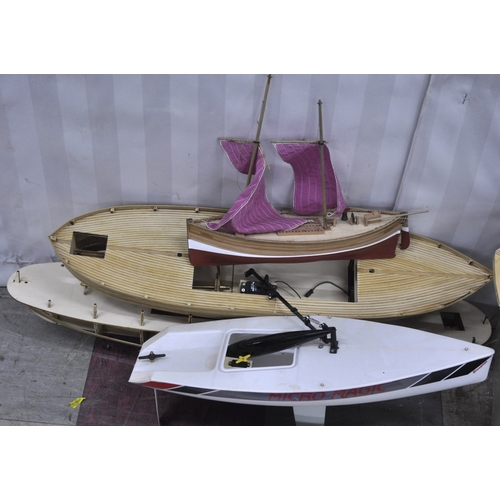 111 - VARIOUS PART BUILT MODEL BOATS