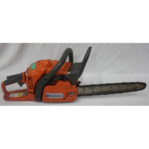 123 - HUSQUAVA 135 PETROL CHAIN SAW (ALL PETROL ITEMS SOLD AS SEEN)