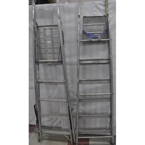 130 - 2 'A' FRAME STEP LADDERS AND 2 WORK PLATFORMS