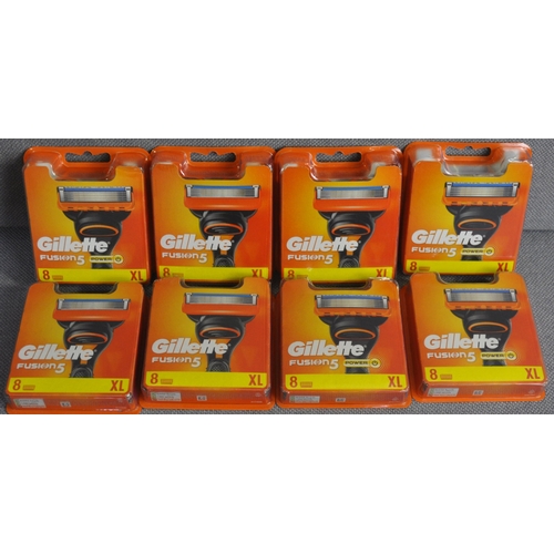 144 - 8 PACKS OF 8 GILETTE FUSION 5 RAZOR HEADS (A116)