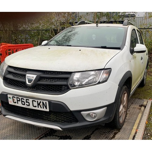 1 - DACIA SANDERO STEPWAY AMBIENCE TCE -  REGISTRATION NUMBER CP65 CKN 

898cc
5DR HATCHBACK
WHITE
MANUA... 