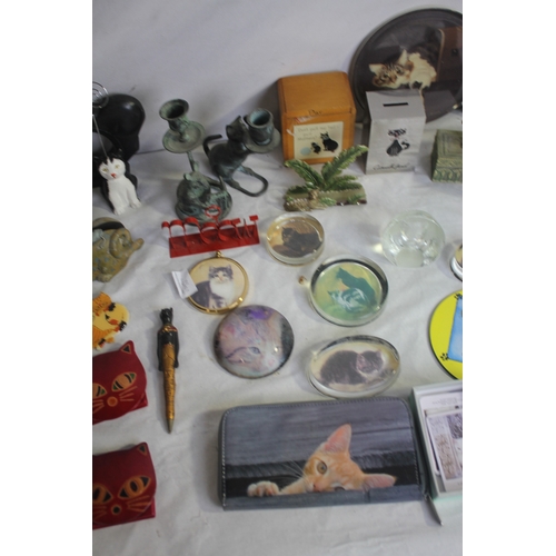 13 - MISCELLANEOUS CAT ITEMS - LETTER RACKS, PAPERWEIGHTS, WIND CHIMES ETC