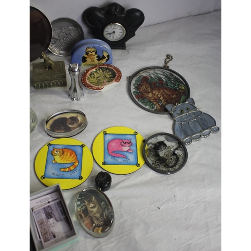 13 - MISCELLANEOUS CAT ITEMS - LETTER RACKS, PAPERWEIGHTS, WIND CHIMES ETC