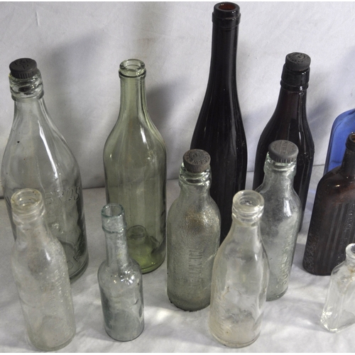 15 - VARIOUS GLASS BOTTLES