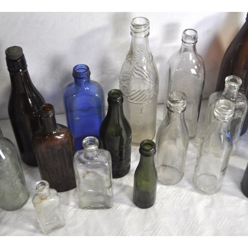 15 - VARIOUS GLASS BOTTLES