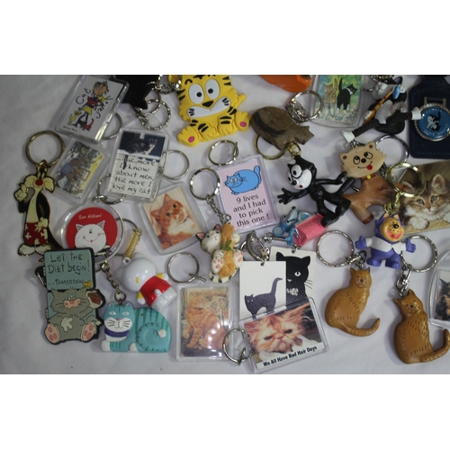 39 - QUANTITY OF CAT KEYRINGS