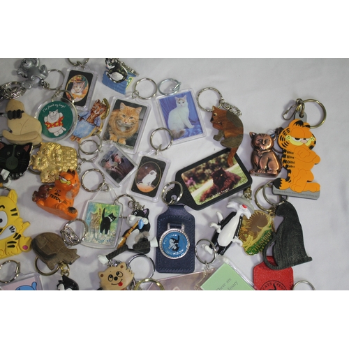 39 - QUANTITY OF CAT KEYRINGS