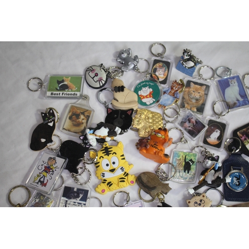 39 - QUANTITY OF CAT KEYRINGS