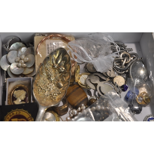 46 - TRAY OF COSTUME JEWELLERY