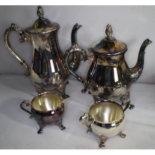 49 - QUANTITY OF SILVER PLATED WARE INCLUDING TEA SET