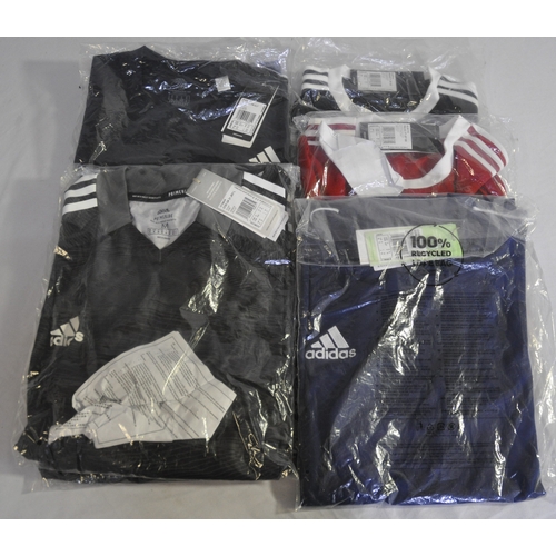 177 - 7 VARIOUS NEW ADIDAS TEES/JERSEYS