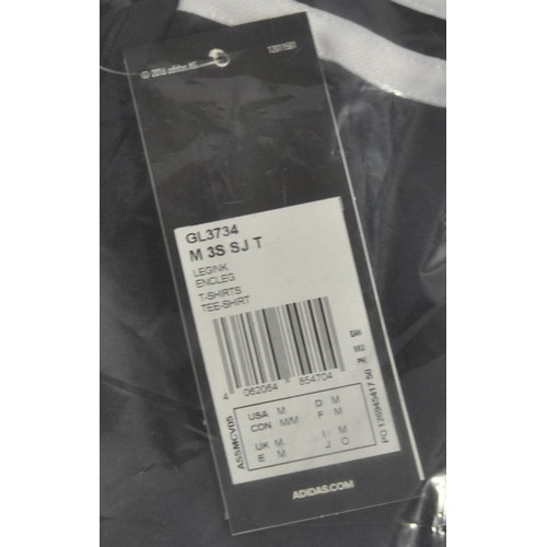 72 - 6 NEW ADIDAS ESSENTIALS MEN'S T-SHIRTS - NAVY - SIZE M