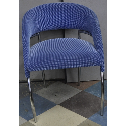 127 - SWIVEL OFFICE ARMCHAIR AND PRIMO CHROME BASED CHAIR