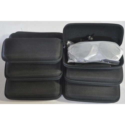 134 - 12 NEW DUDUMA AVIATOR SUNGLASSES IN HARD CASE