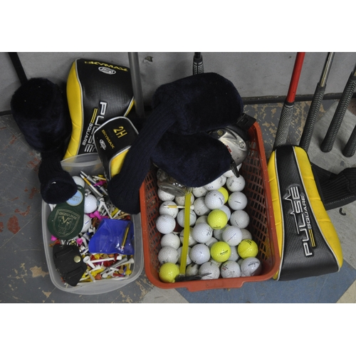 142 - GOLF CLUBS, BALLS, TEES AND BALL COLLECTOR