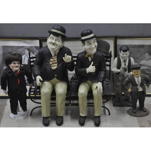 145 - VARIOUS LAUREL AND HARDY ORNAMENTS AND PICTURES