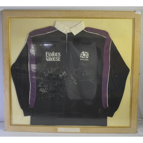 165 - FRAMED SIGNED SCOTLAND RUGBY JERSEY
