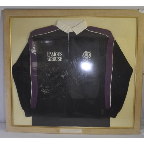 165 - FRAMED SIGNED SCOTLAND RUGBY JERSEY