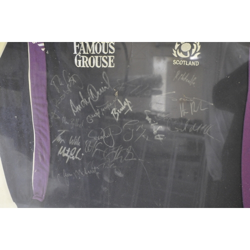 165 - FRAMED SIGNED SCOTLAND RUGBY JERSEY